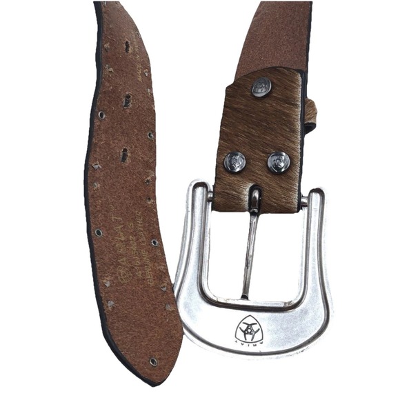 Ariat Southwest Beaded Hair-On Belt Sz S Aztec Colorful Statement Cowboy Retro - Picture 7 of 7